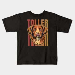 Toller Nova Scotia Duck Tolling Retriever Retro Vibes Kids T-Shirt